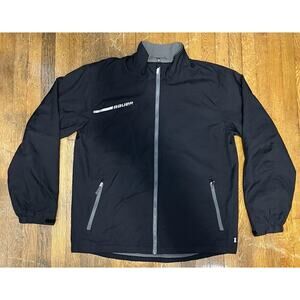 Bauer Team Men’s Black Hockey Track Jacket XXL Full-Zip Mesh Lining Retro